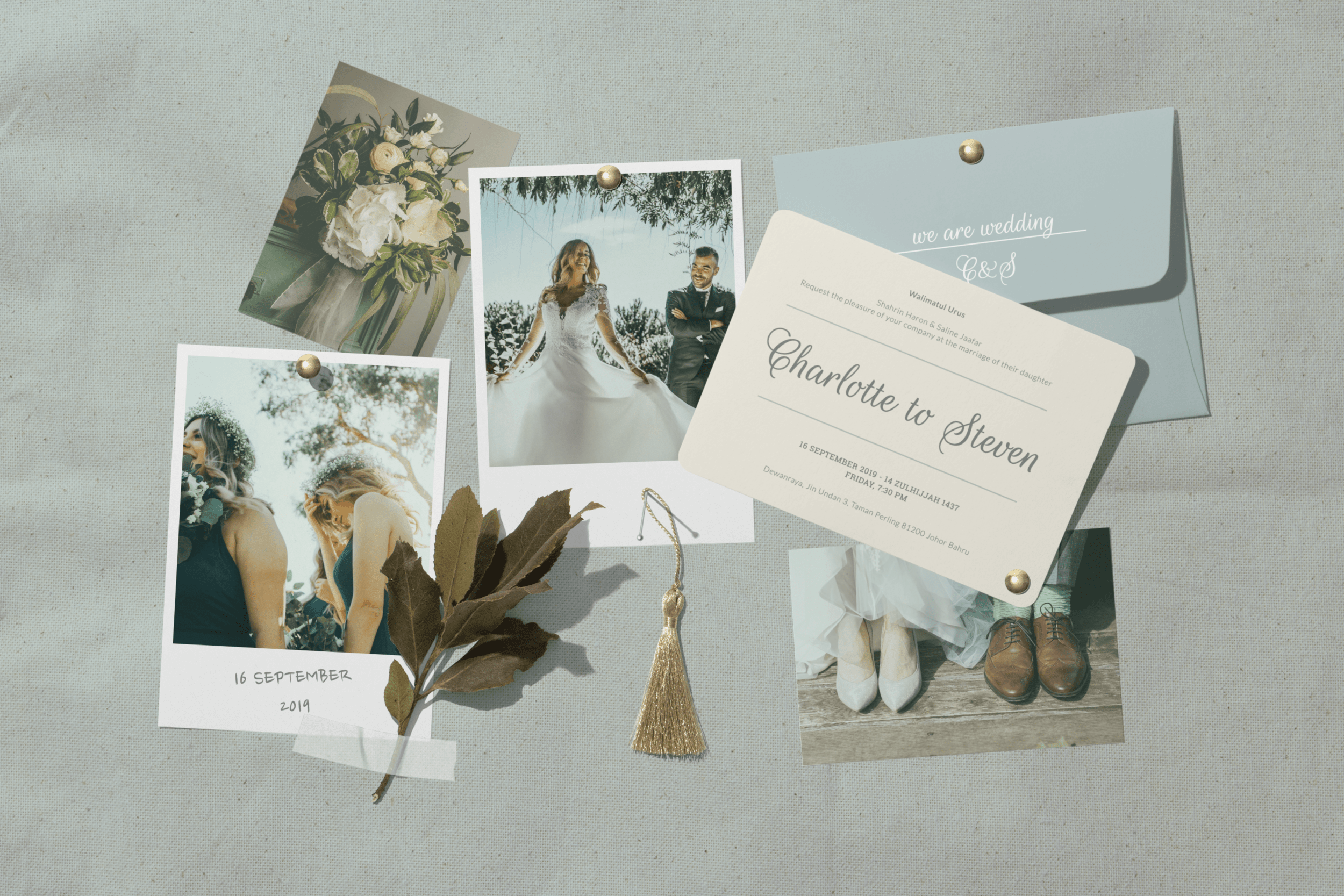 Photo Blogger board download fabric instagram mockup mood moodboard moodwall natural organic polaroid psd. Wedding Mood Board Mockup Scene