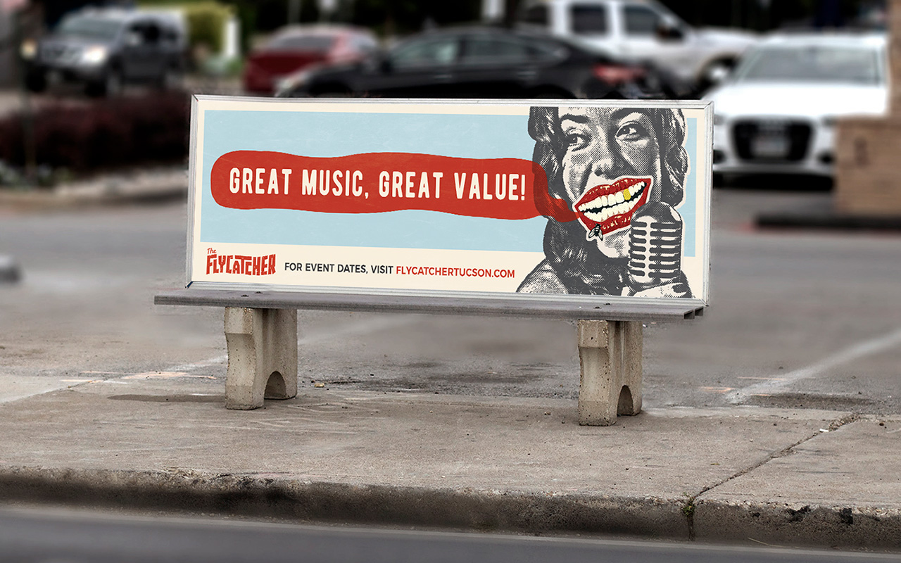 Photo Modern bus stop with blank white poster. The Flycatcher Samuel K Huber