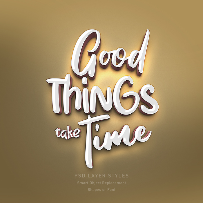 The top free photoshop files from the web. Good Things Take Time 3d Text Style Psd Mockup Free Download